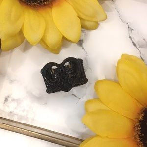 Elastic black heart ring 🖤💍
